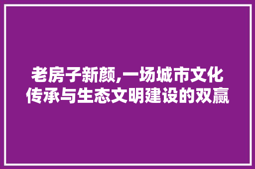 老房子新颜,一场城市文化传承与生态文明建设的双赢之旅 墙面装饰