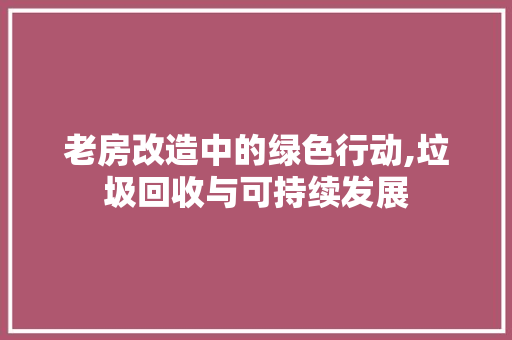 老房改造中的绿色行动,垃圾回收与可持续发展