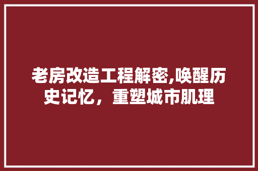 老房改造工程解密,唤醒历史记忆，重塑城市肌理 建筑设计