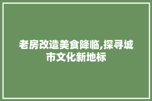 老房改造美食降临,探寻城市文化新地标 景观设计