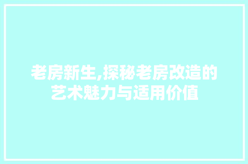 老房新生,探秘老房改造的艺术魅力与适用价值 地面装修