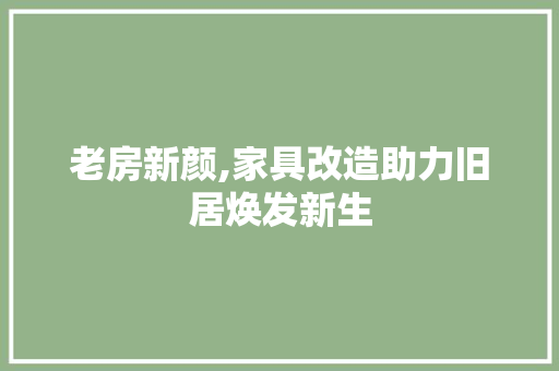 老房新颜,家具改造助力旧居焕发新生