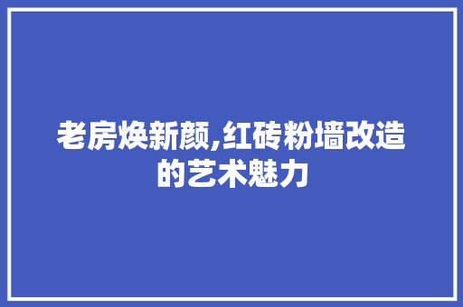 老房焕新颜,红砖粉墙改造的艺术魅力 庭院装修