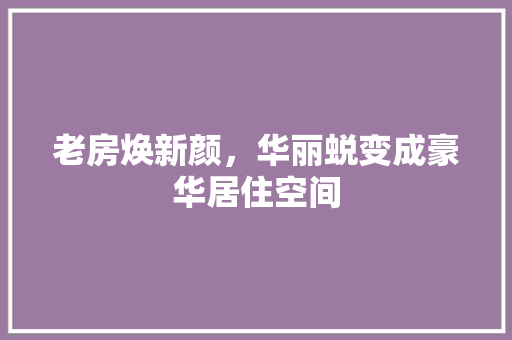 老房焕新颜，华丽蜕变成豪华居住空间