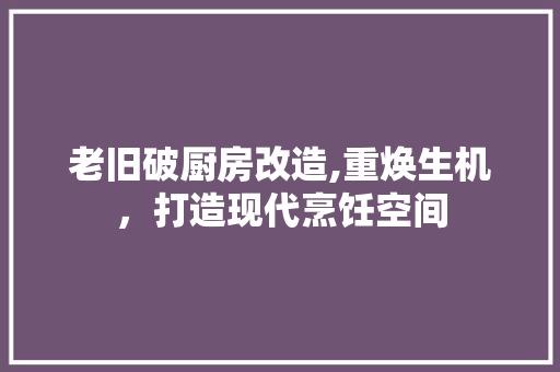 老旧破厨房改造,重焕生机，打造现代烹饪空间