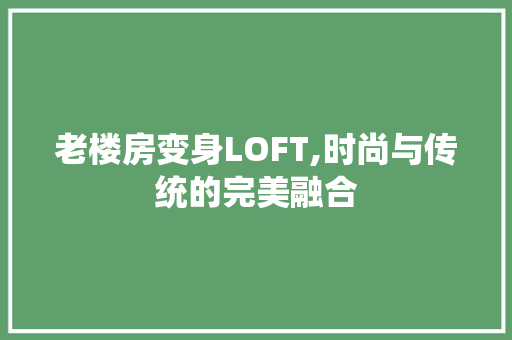 老楼房变身LOFT,时尚与传统的完美融合 庭院装修