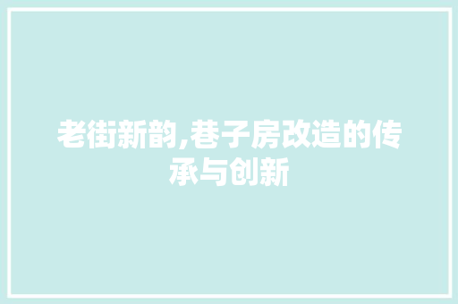 老街新韵,巷子房改造的传承与创新 庭院装修
