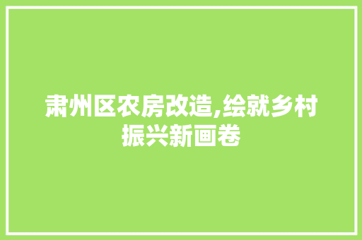 肃州区农房改造,绘就乡村振兴新画卷