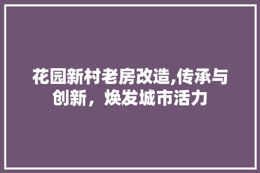花园新村老房改造,传承与创新，焕发城市活力 景观设计