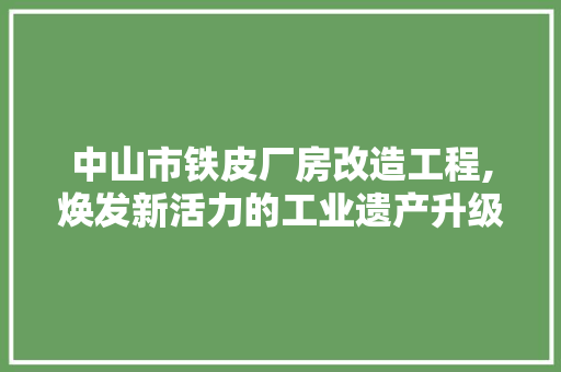 中山市铁皮厂房改造工程,焕发新活力的工业遗产升级之路