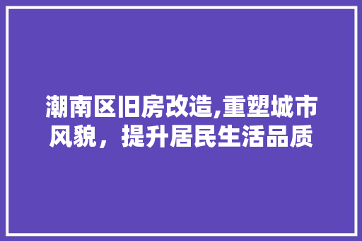 潮南区旧房改造,重塑城市风貌，提升居民生活品质