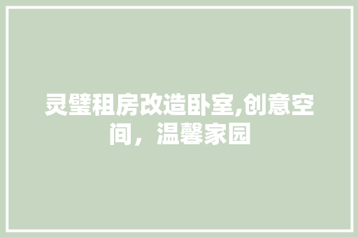 灵璧租房改造卧室,创意空间，温馨家园 建筑设计