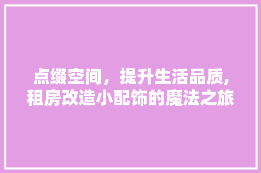 点缀空间，提升生活品质,租房改造小配饰的魔法之旅