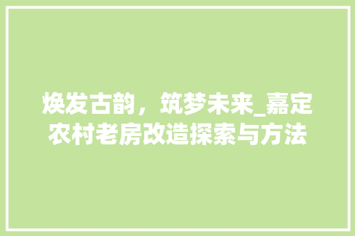 焕发古韵，筑梦未来_嘉定农村老房改造探索与方法 隔断设计