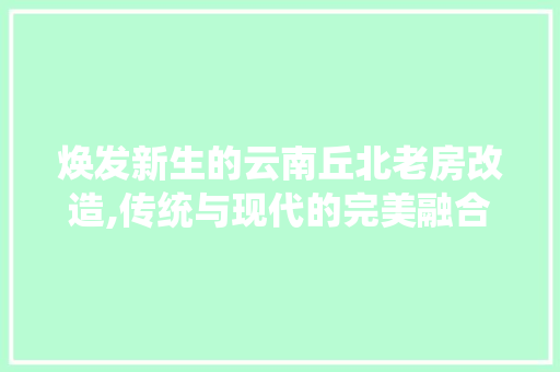 焕发新生的云南丘北老房改造,传统与现代的完美融合 建筑设计