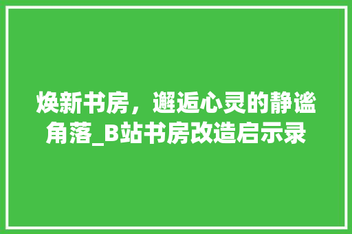 焕新书房，邂逅心灵的静谧角落_B站书房改造启示录 装修材料