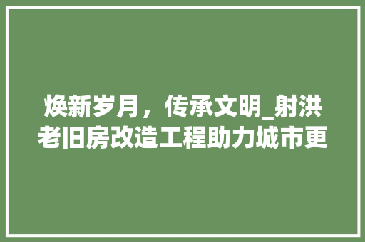 焕新岁月，传承文明_射洪老旧房改造工程助力城市更新