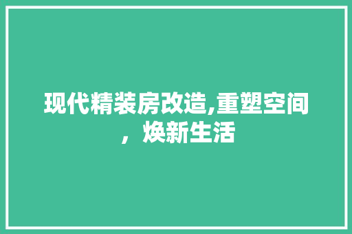 现代精装房改造,重塑空间，焕新生活