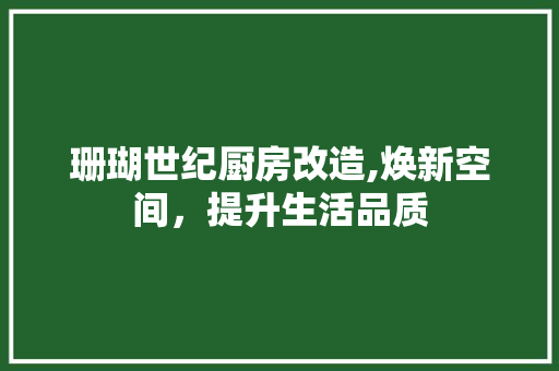 珊瑚世纪厨房改造,焕新空间，提升生活品质