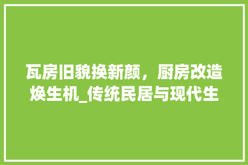 瓦房旧貌换新颜，厨房改造焕生机_传统民居与现代生活的和谐融合
