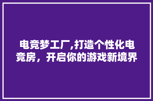 电竞梦工厂,打造个性化电竞房，开启你的游戏新境界