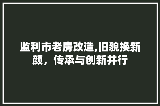 监利市老房改造,旧貌换新颜，传承与创新并行