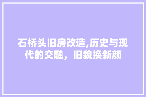石桥头旧房改造,历史与现代的交融，旧貌换新颜