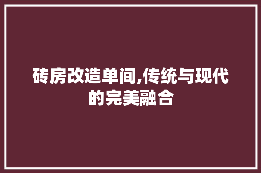 砖房改造单间,传统与现代的完美融合 地面装修