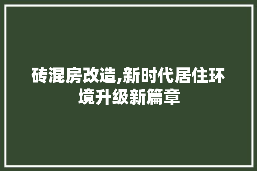砖混房改造,新时代居住环境升级新篇章 装修材料 砖混房改造,新时代居住环境升级新篇章 装修材料