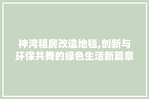 神湾租房改造地毯,创新与环保共舞的绿色生活新篇章 墙面装饰