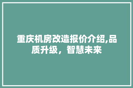 重庆机房改造报价介绍,品质升级，智慧未来 地面装修