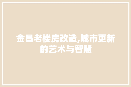金昌老楼房改造,城市更新的艺术与智慧 地面装修
