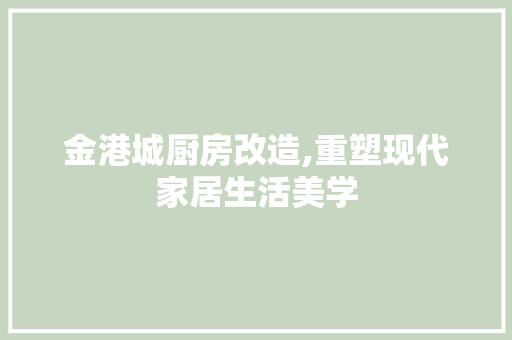 金港城厨房改造,重塑现代家居生活美学