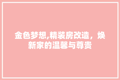 金色梦想,精装房改造，焕新家的温馨与尊贵 隔断设计