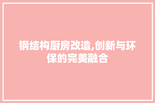 钢结构厨房改造,创新与环保的完美融合 门窗装修