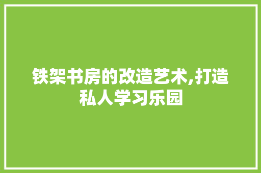 铁架书房的改造艺术,打造私人学习乐园