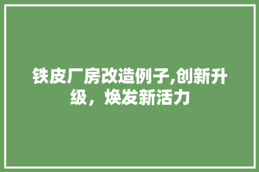 铁皮厂房改造例子,创新升级，焕发新活力 庭院装修