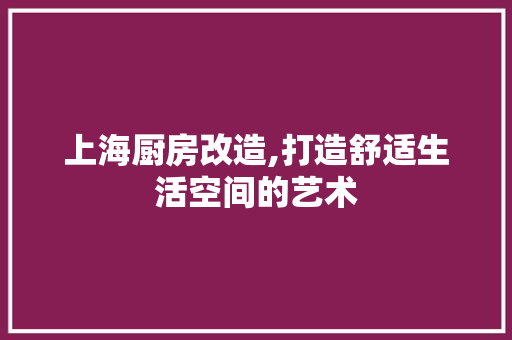 上海厨房改造,打造舒适生活空间的艺术 墙面装饰