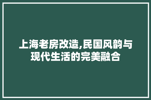 上海老房改造,民国风韵与现代生活的完美融合 墙面装饰