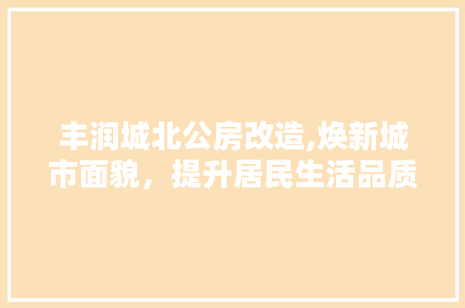 丰润城北公房改造,焕新城市面貌，提升居民生活品质 墙面装饰