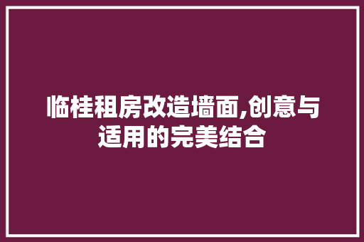 临桂租房改造墙面,创意与适用的完美结合