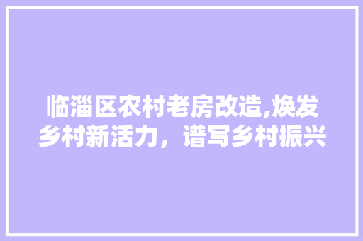 临淄区农村老房改造,焕发乡村新活力，谱写乡村振兴新篇章