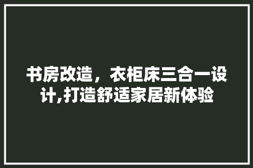 书房改造，衣柜床三合一设计,打造舒适家居新体验