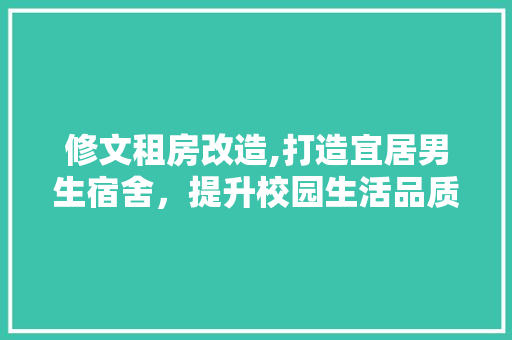 修文租房改造,打造宜居男生宿舍，提升校园生活品质