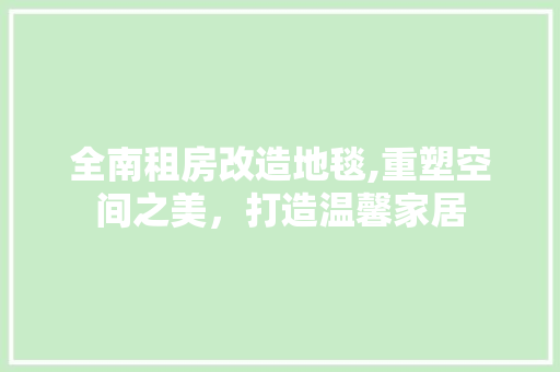 全南租房改造地毯,重塑空间之美，打造温馨家居