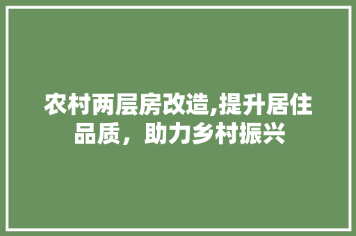 农村两层房改造,提升居住品质，助力乡村振兴 庭院装修