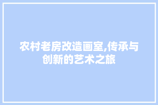 农村老房改造画室,传承与创新的艺术之旅 装修攻略