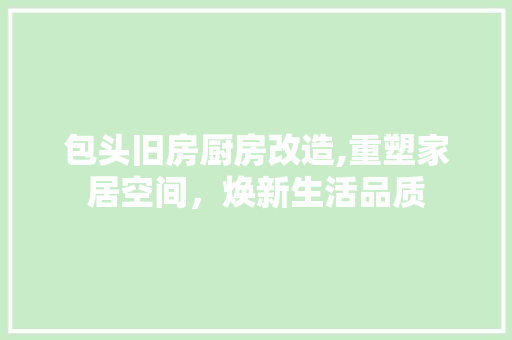 包头旧房厨房改造,重塑家居空间，焕新生活品质 墙面装饰