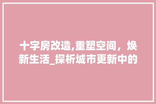 十字房改造,重塑空间，焕新生活_探析城市更新中的空间美学方法
