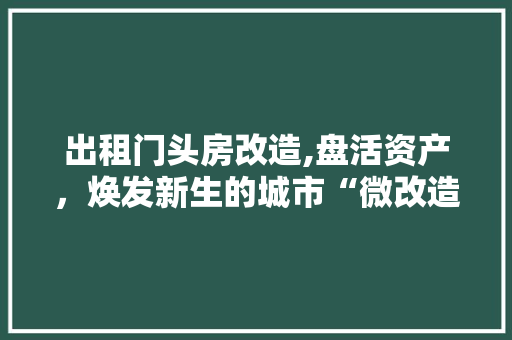 出租门头房改造,盘活资产，焕发新生的城市“微改造”